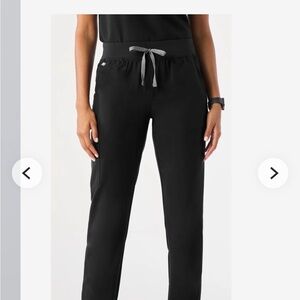 Figs Black Jogger Pants with Gray Drawstring